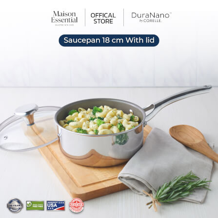 หม้อด้าม CORELLE DURANANO รุ่น CBD202 18 ซม. สีเงิน_5